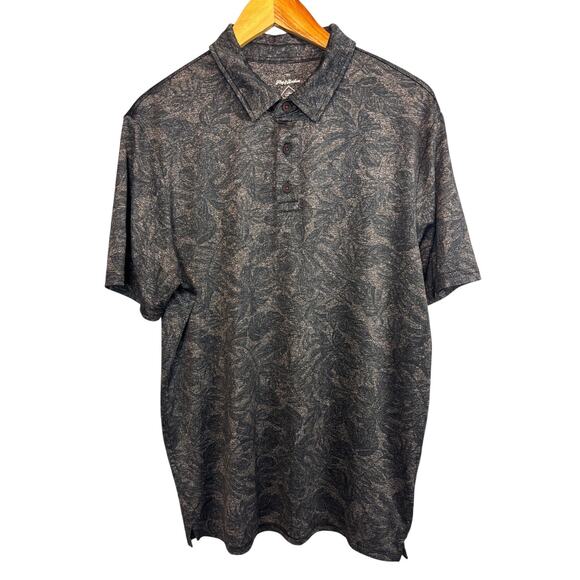 Flag & Anthem Madeflex Golf Polo Muted Gray Floral Mens Med. Activewear Casual - Picture 1 of 7